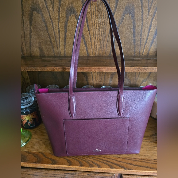 Kate Spade New York Adel Large Leather Tote bag in Cherrywood! - Picture 3 of 14